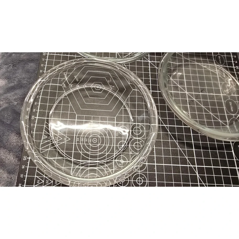 Set of 4 Clear Glass Individual pie or custard 5 Inch Round Ramekin Dessert Dish